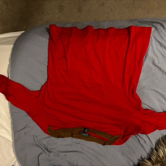 Lauren Ralph Lauren Women’s Unique Red Longsleeve XL 100% Cotton Blouse NWOT - Picture 4 of 11